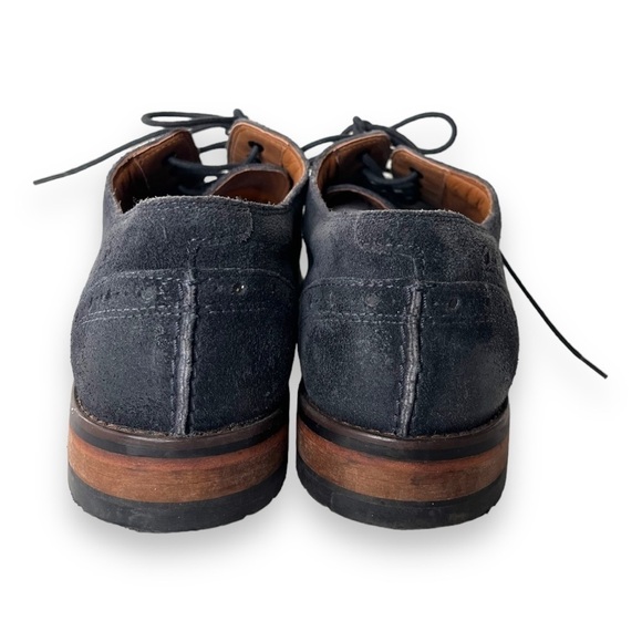 Clarks Exton Cushion Plus Blue Suede Leather Wingtip Lace Up Mens Oxford Loafers - Picture 8 of 12